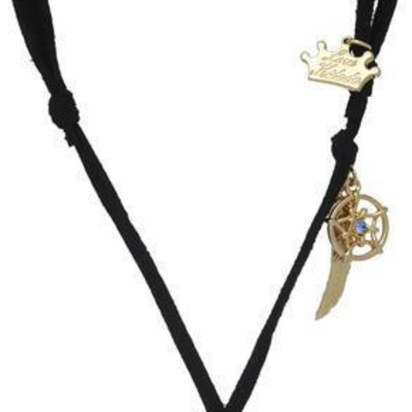 DISNEY COUTURE POCAHONTAS 14KT GP BLACK LEATHER ARROW PENDANT NECKLACE**NEW! - Picture 4 of 7